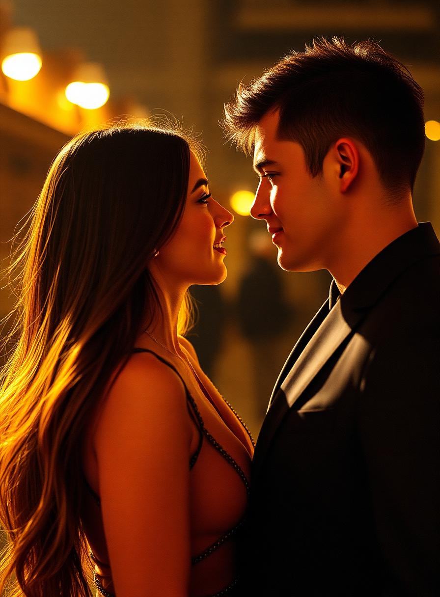 Casal jovem apaixonado, frente a frente